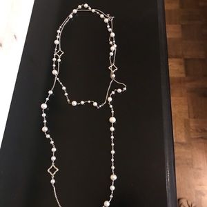 David Yurman pearl and quatrefoil necklace